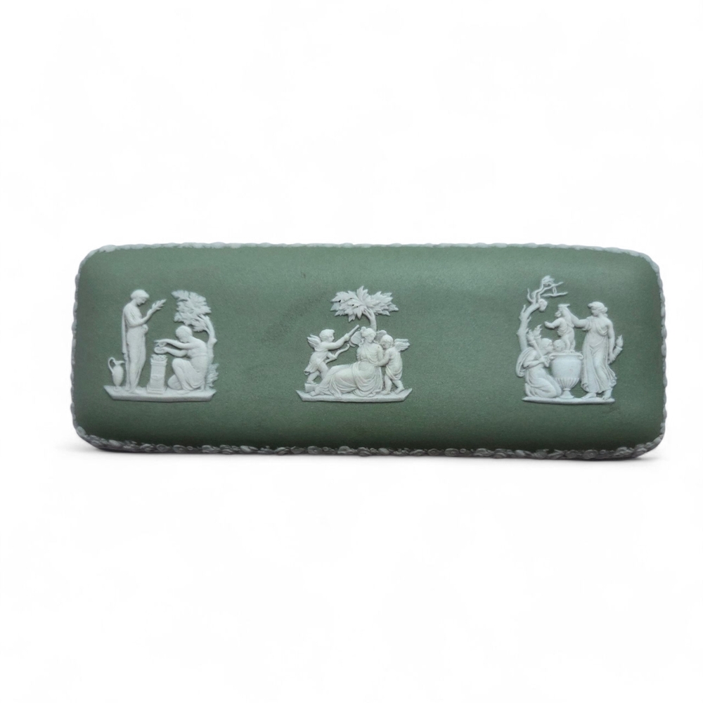 Wedgwood Celadon Green Ceramic Jasperware Rare Size Antique 7"
